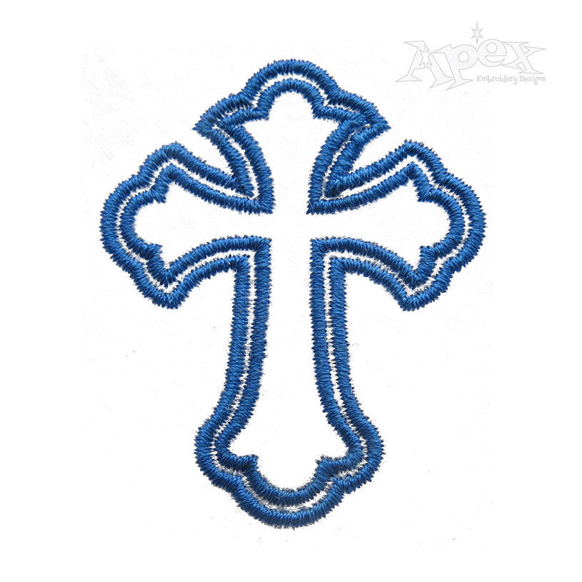 Church Cross Lines Embroidery Design