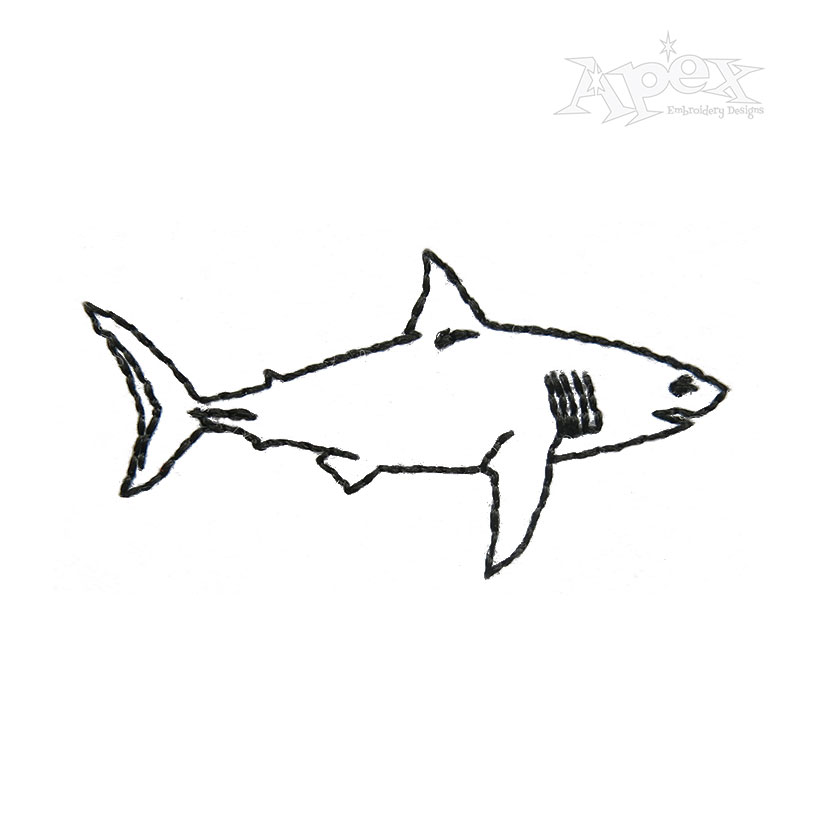 Simple Shark Embroidery Design