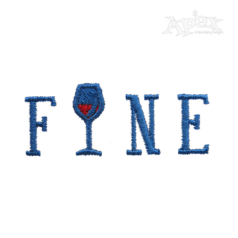 Fine Wine Embroidery Design
