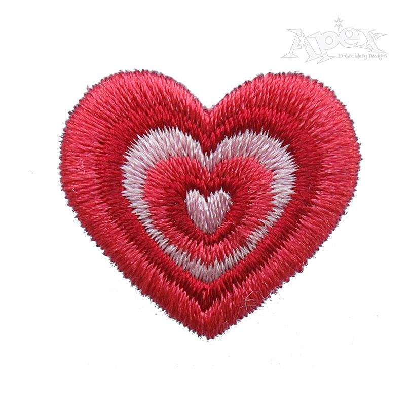 Beating Layered Heart Embroidery Design