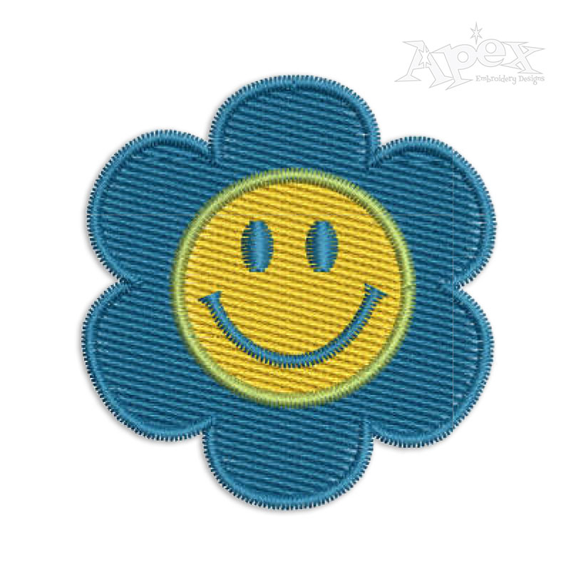 Smiley Daisy Embroidery Design
