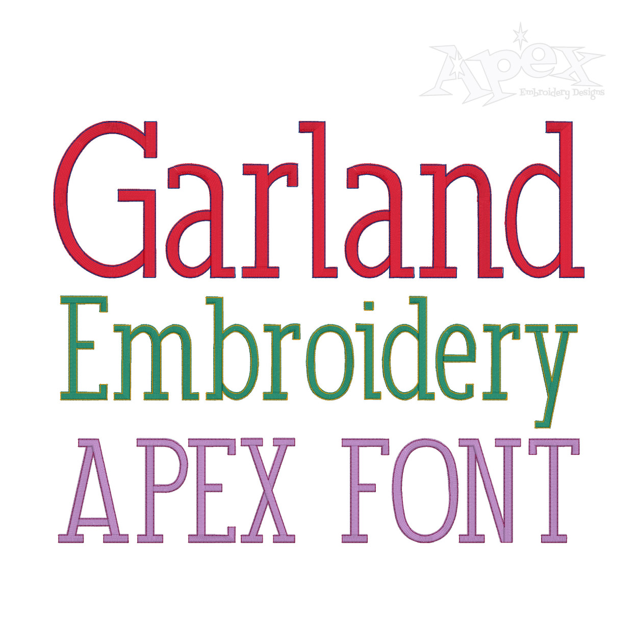Garland Slab Serif Embroidery Font