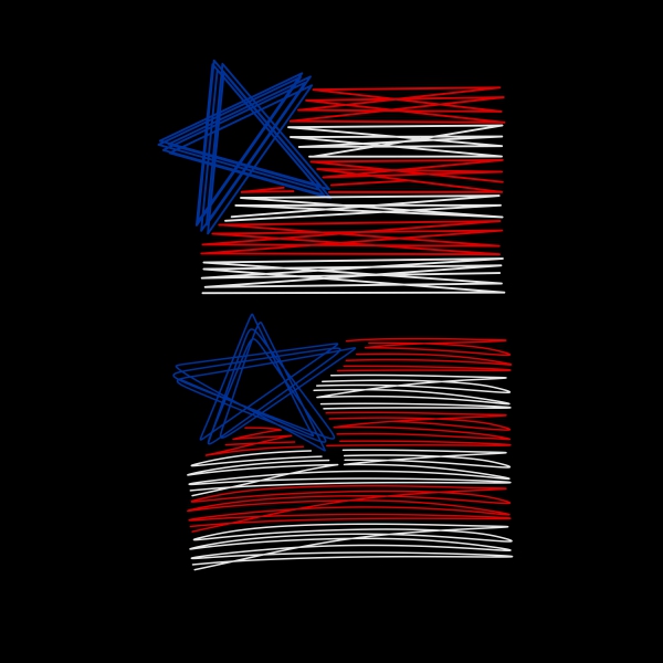 Doodle Lines USA Star Stripes Flag SVG Cuttable Designs