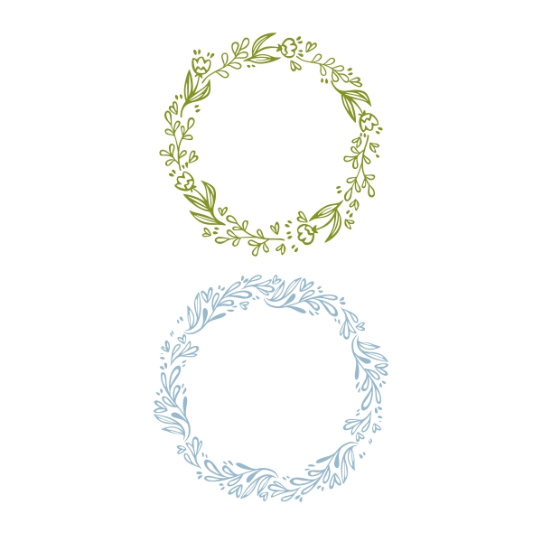 Flowers Floral Wreath Circle Frame SVG Cuttable Designs