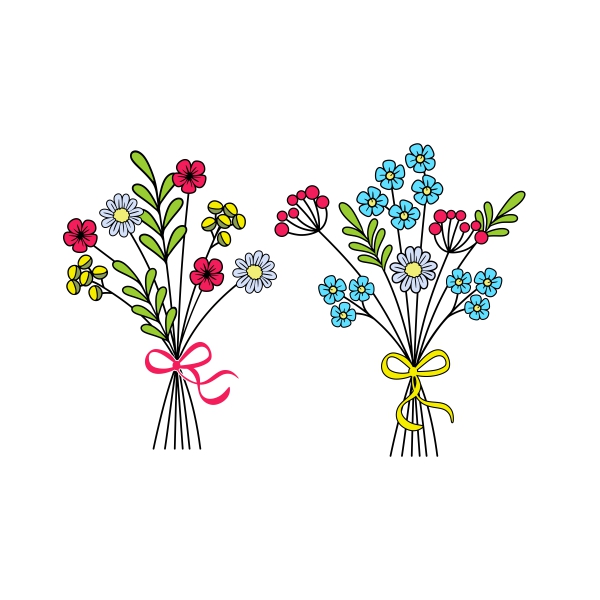Bunch of Wild Meadow Flowers SVG Cuttable Designs
