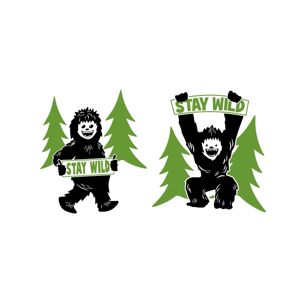 Bigfoot Yeti Stay Wild SVG Cuttable Designs