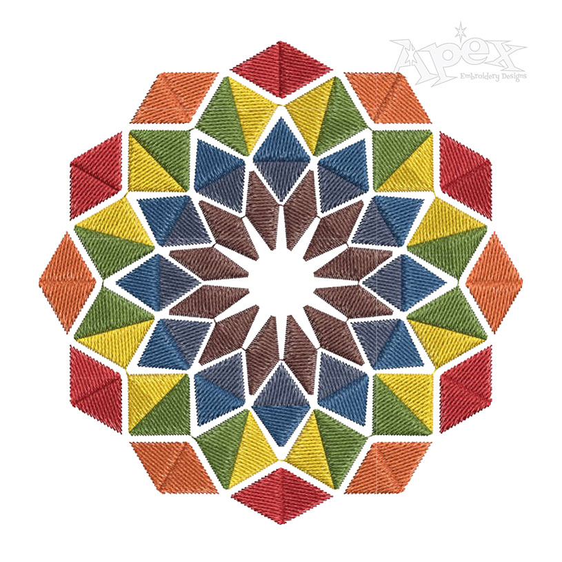 Geometric Flower #1 Embroidery Design