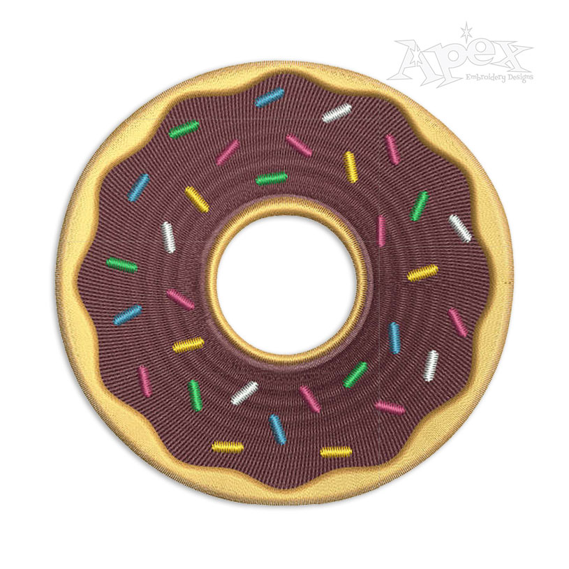 Sprinkle Donut Embroidery Design