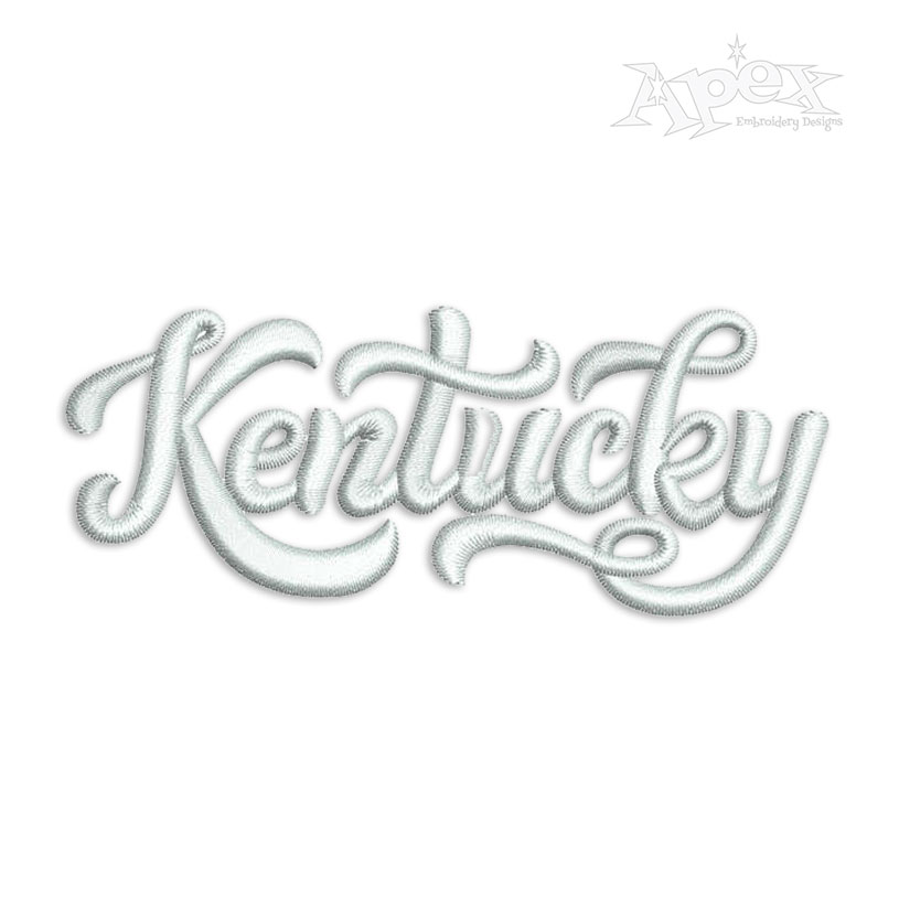Kentucky Script Text Embroidery Design