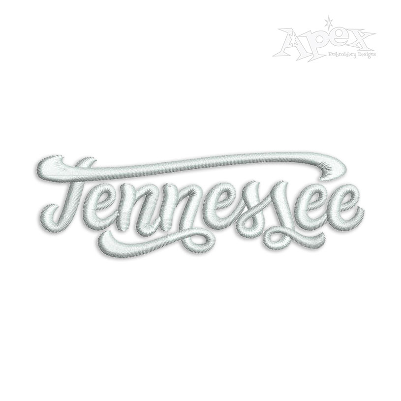 Tennessee Script Text Embroidery Design