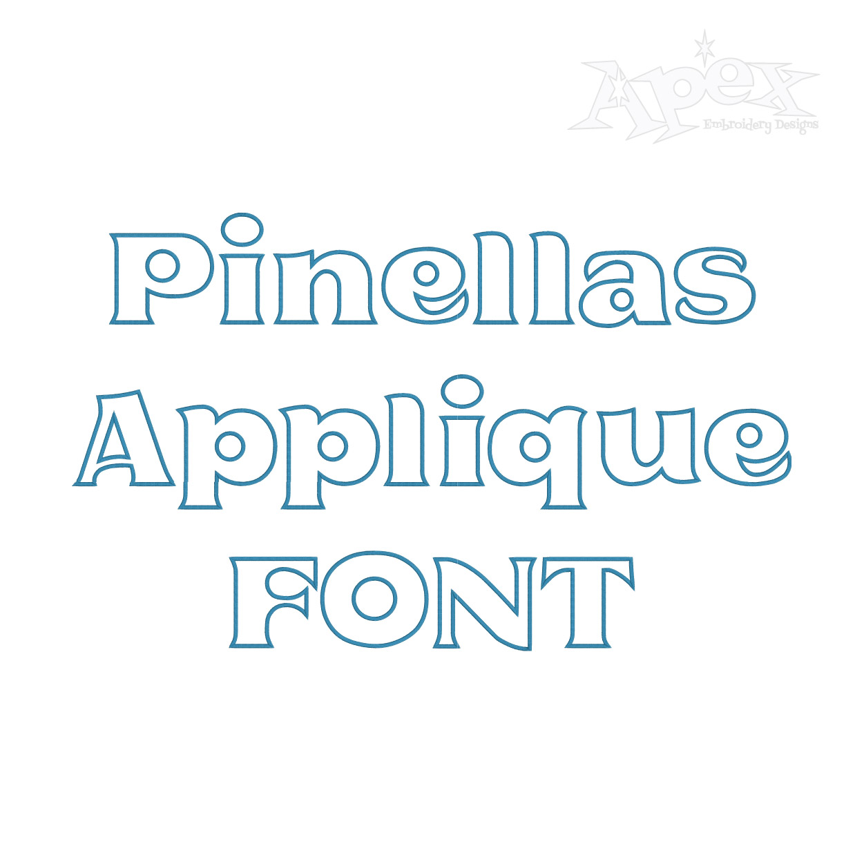Pinellas Appliqué Embroidery Font
