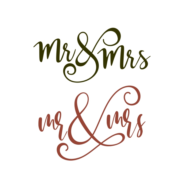 Wedding Mr & Mrs SVG Cuttable Designs