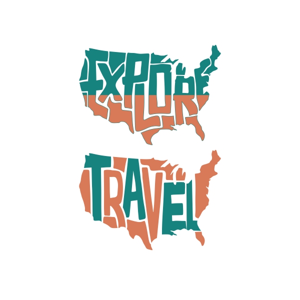 USA America Map Explore Travel SVG Cuttable Designs