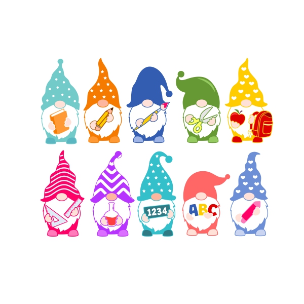 Back to School Gnomes Pack SVG Cuttable Designs