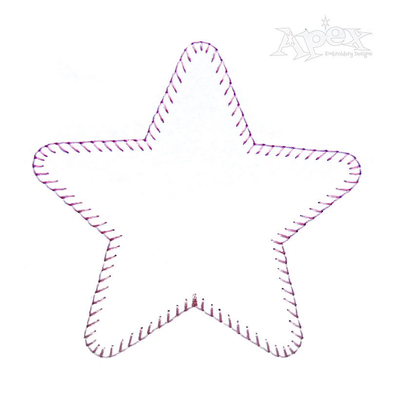 Blanket Edge Quick Stitch Star Frame Embroidery Design