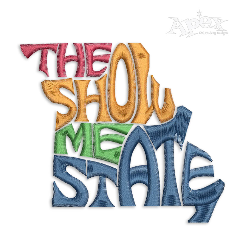 The Show Me State Missouri Embroidery Design