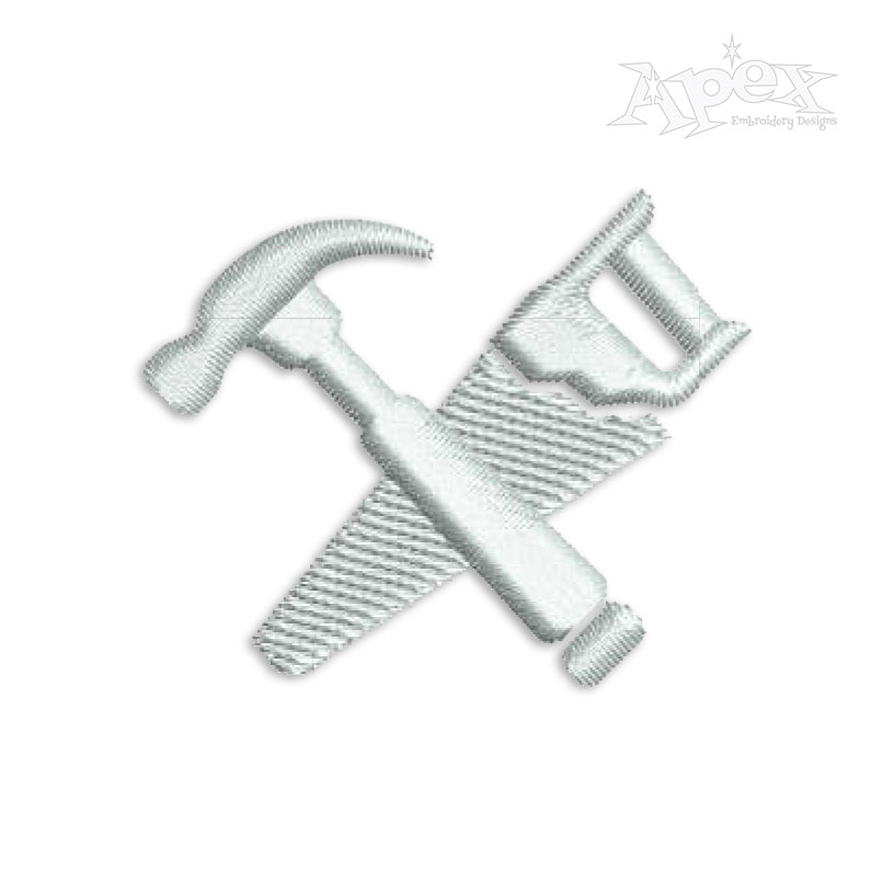 DYI Tools Saw Hammer Embroidery Design