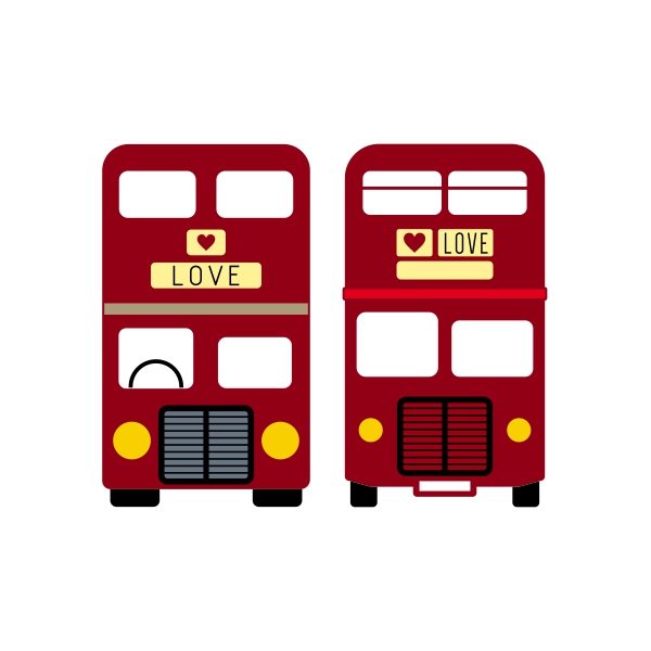 London Double-Decker Bus SVG Cuttable Designs