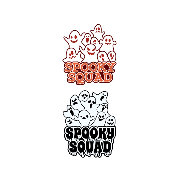 Halloween Spooky Squad Ghosts SVG Cuttable Designs