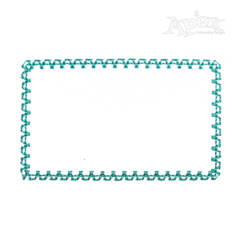Rectangle Zigzag Quick Stitch Frame Embroidery Design