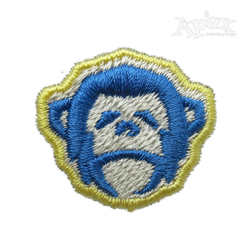 Ape Monkey Face Embroidery Design
