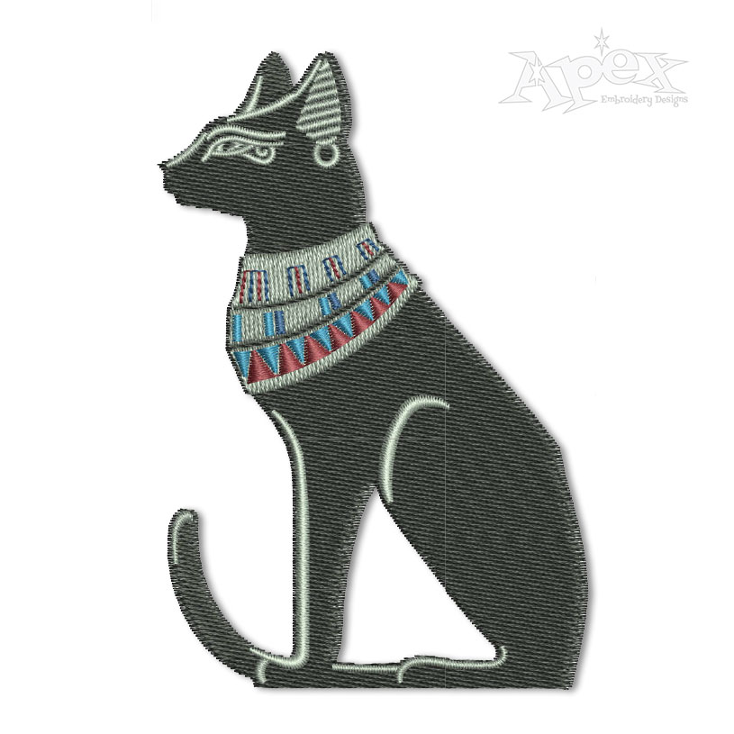 Egyptian Cat Embroidery Design