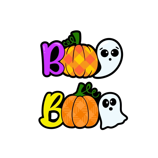 Halloween Boo Pumpkin Ghost SVG Cuttable Designs