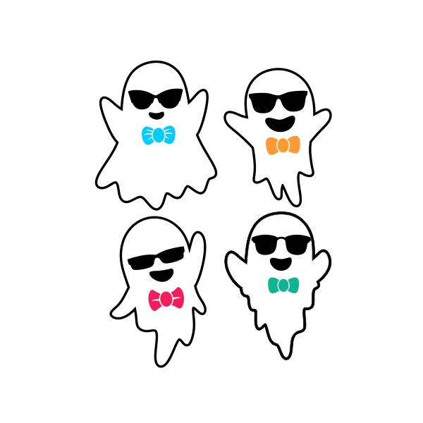 Cute Ghost with Sunglasses SVG Cuttable Designs