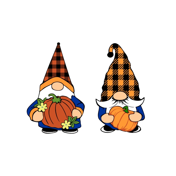 Buffalo Plaid Gnome with Pumpkin SVG Cuttable Designs
