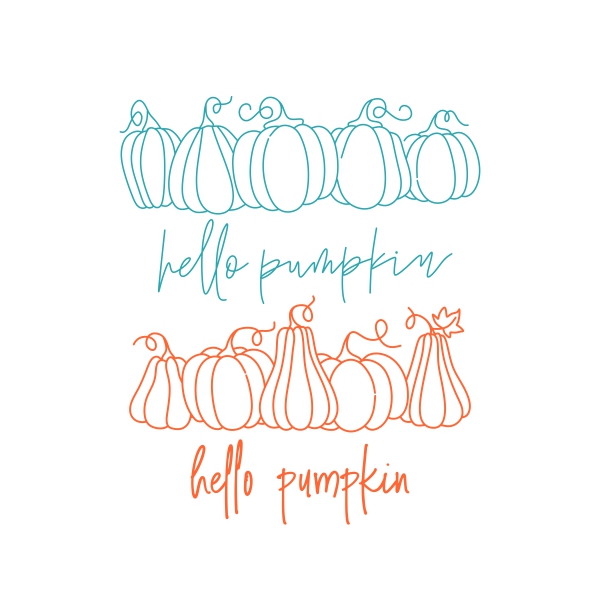 Hello Pumpkin Fall Autumn Pumpkins Pack SVG Cuttable Designs