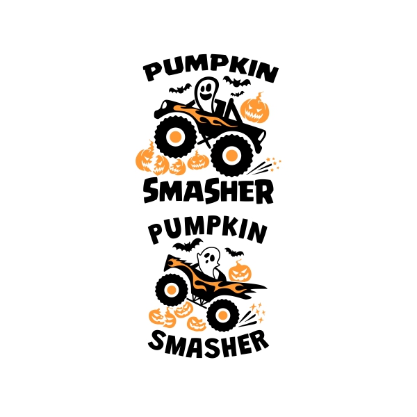 Halloween Pumpkin Smasher Monster Truck SVG Cuttable Designs