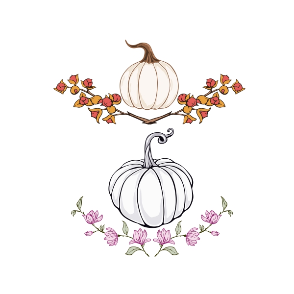 Autumn Fall Wreath Pumpkin SVG Cuttable Designs