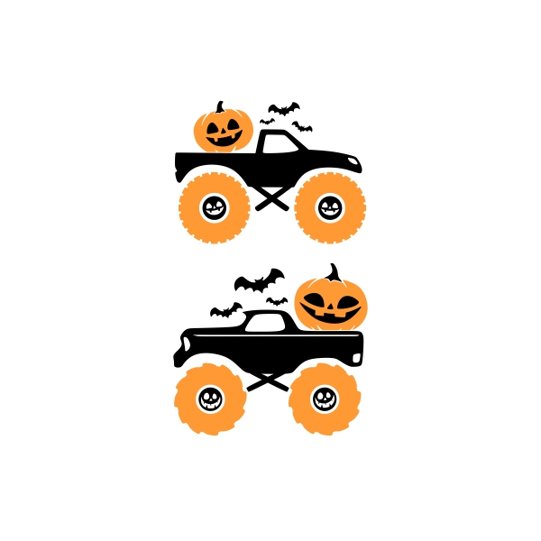 Halloween Pumpkin Monster Truck SVG Cuttable Designs