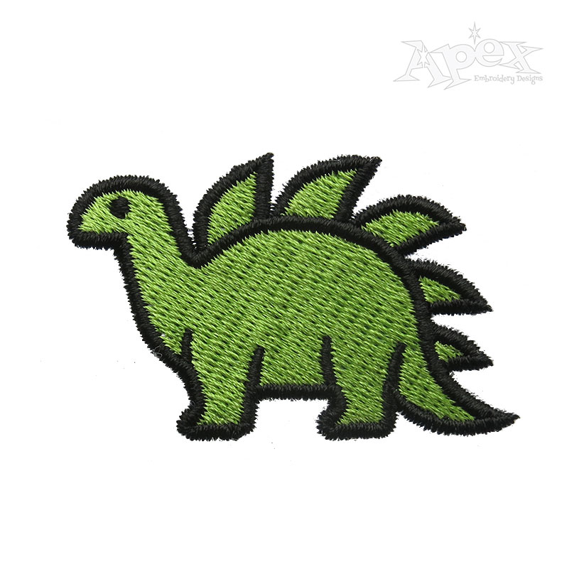 Minimal Stegosaurus Embroidery Design