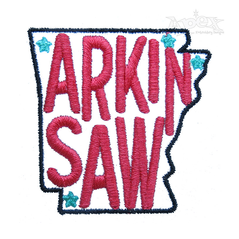 Arkansas State Arkinsaw Embroidery Design