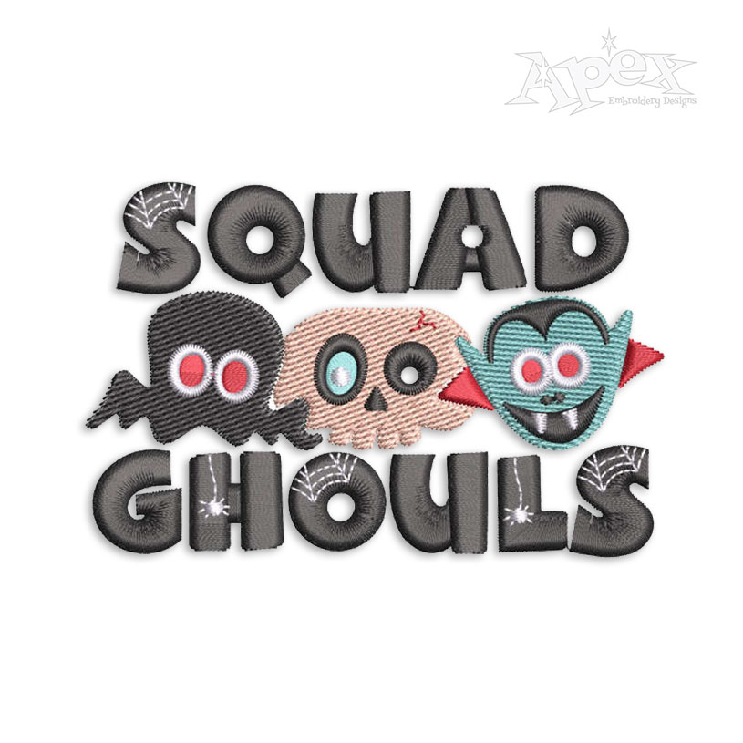 Halloween Squad Ghouls Embroidery Design