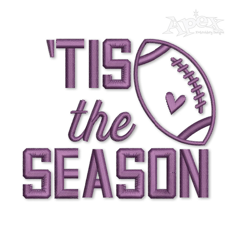 'Tis the Season Football Embroidery Design