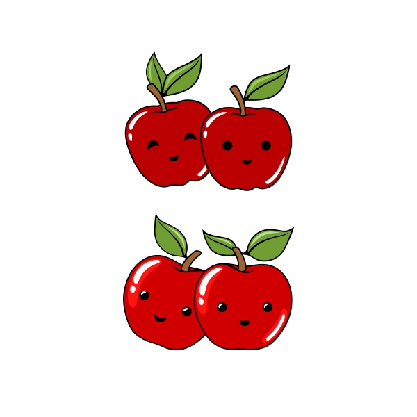 Two Apples Couple SVG Cuttable Designs