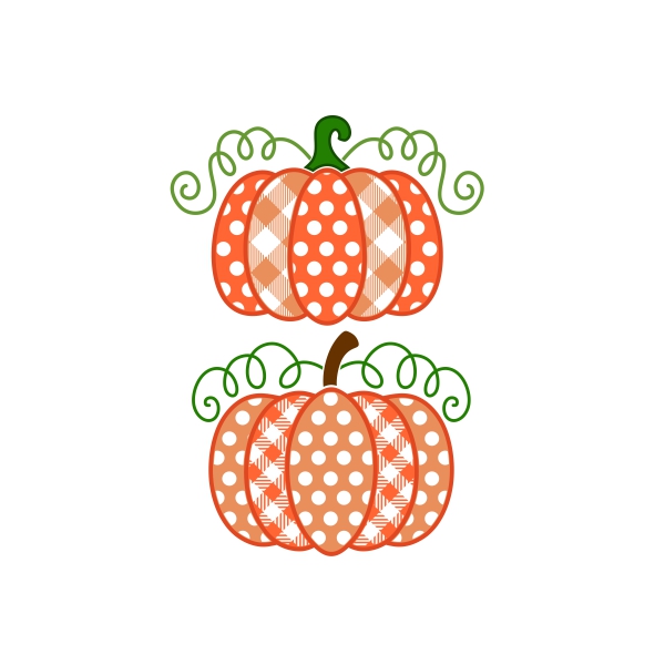 Plaid Polka Dot Pattern Pumpkin SVG Cuttable Designs