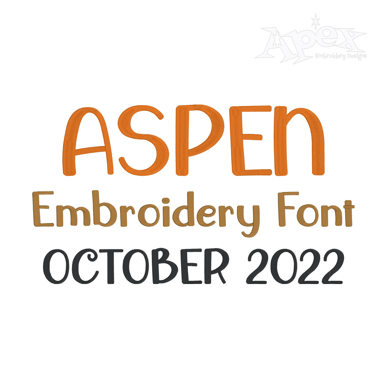 Aspen Handwriting Embroidery Font