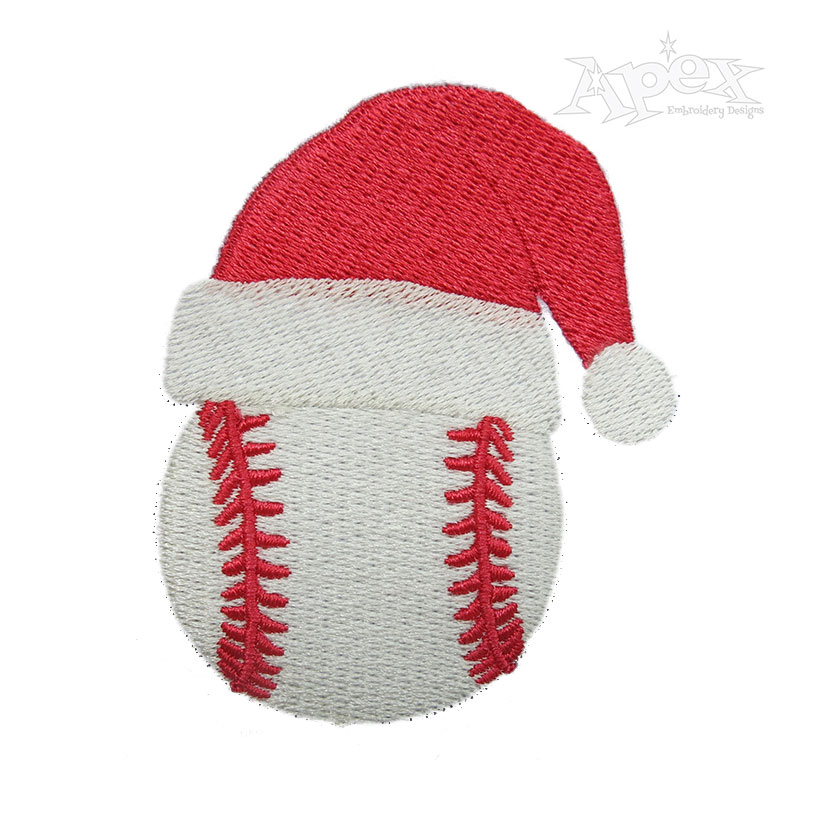 Christmas Baseball Santa Hat Embroidery Design