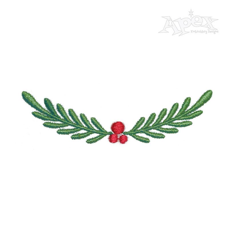 Laurel Wreath Holly Branch Embroidery Design