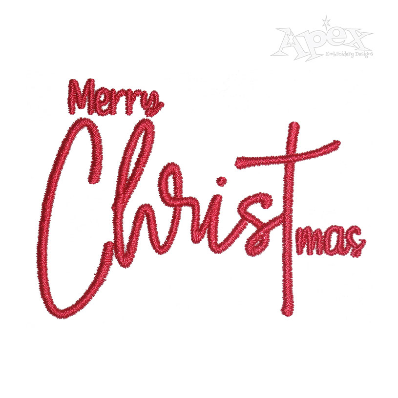 Merry CHRISTmas Wordart Embroidery Design