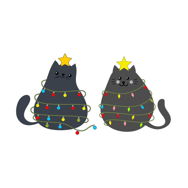 Cute Chubby Christmas Cat SVG Cuttable Designs