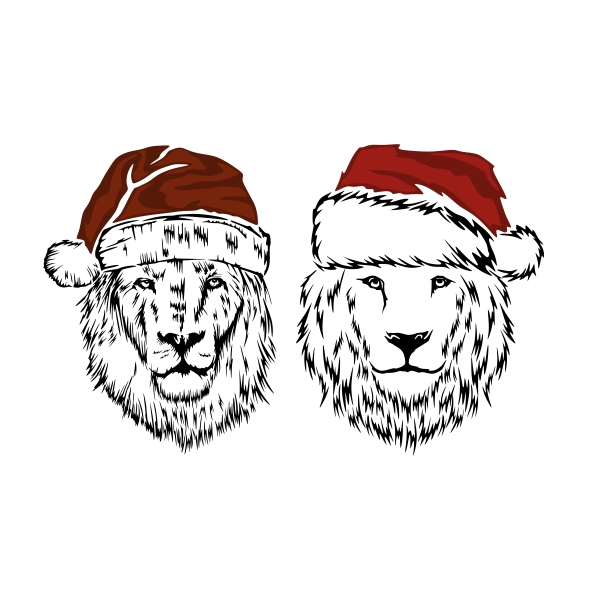 Christmas Lion Santa Claus SVG Cuttable Designs