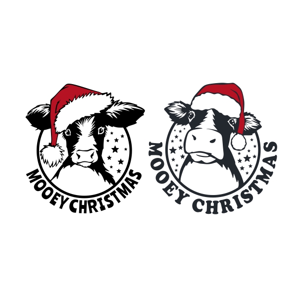 Mooey Christmas Santa Cow SVG Cuttable Designs