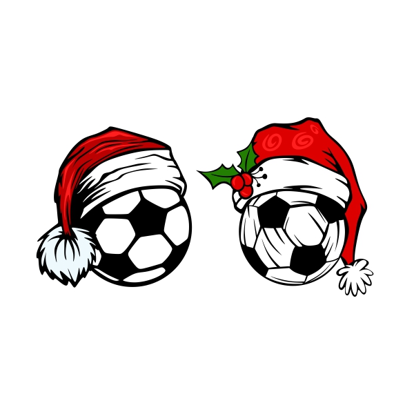 Santa Soccer Football Ball SVG Cuttable Designs