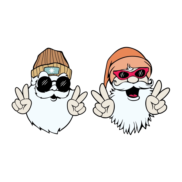 Hippie Santa Claus SVG Cuttable Designs