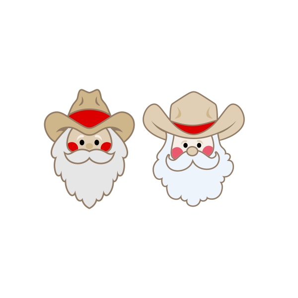 Cowboy Santa Claus Face SVG Cuttable Designs