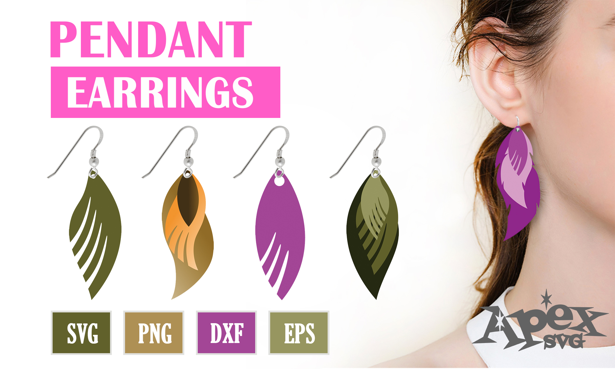Earrings SVG Cuttable Design